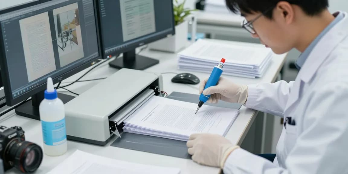Dịch vụ khôi phục tài liệu Bóc plastic đang minh họa cách loại bỏ lamination an toàn.