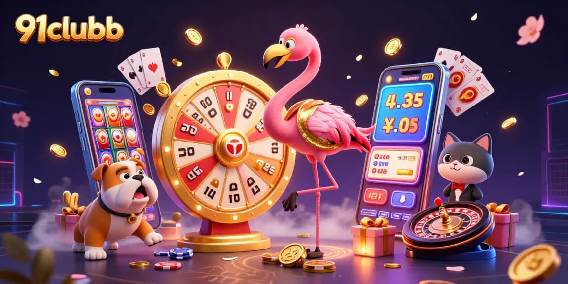 Engage with 91clubb's thrilling scenes featuring vibrant characters and exciting gaming elements in a dynamic casino environment.