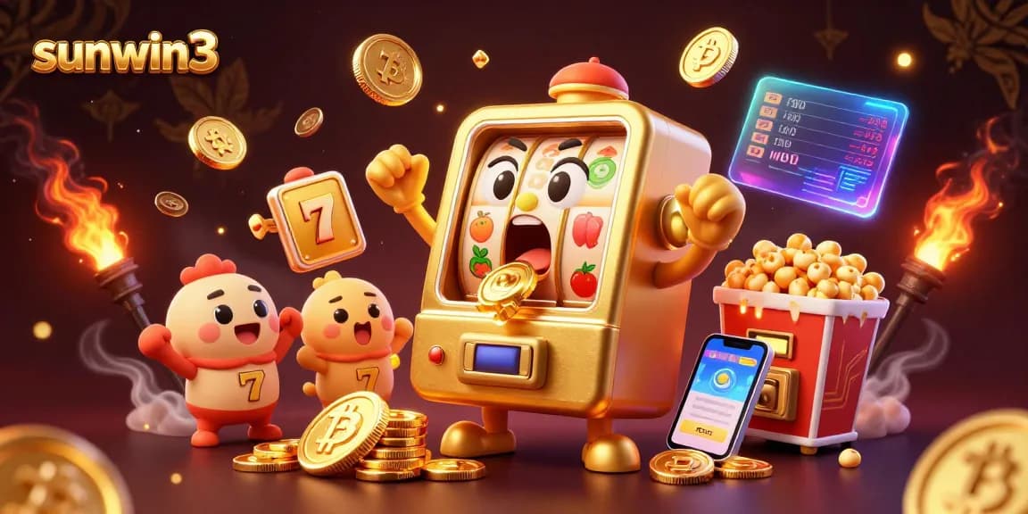 Experience thrilling jackpots with sunwin3's lively slot machines and vibrant crypto elements!