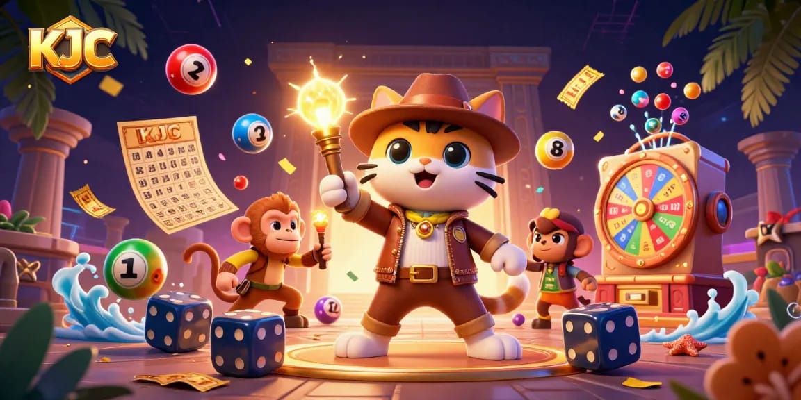 KJC players engage in vibrant gaming thrills amidst a dynamic casino treasure hunt.