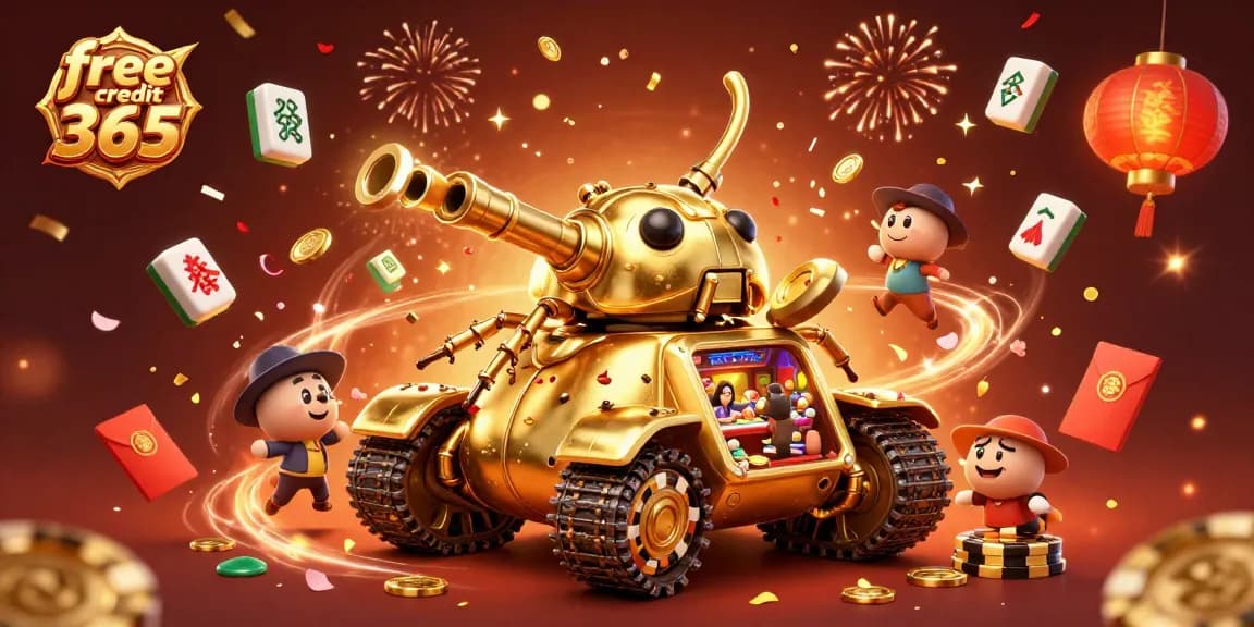 Experience the excitement of free credit 365 with vibrant 3D casino art and dynamic scenes.