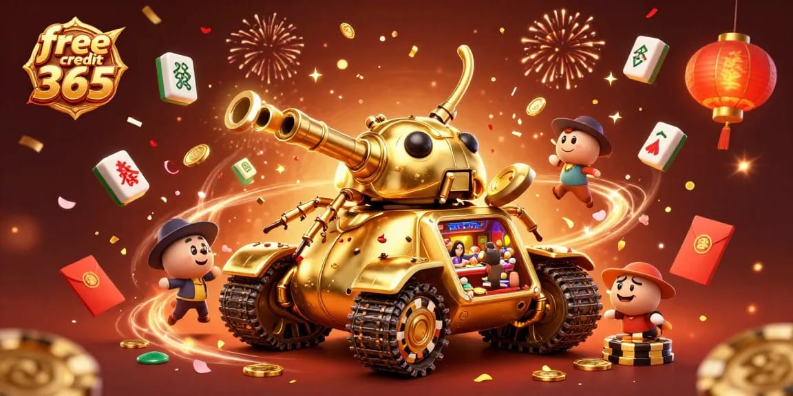 Experience the excitement of free credit 365 with vibrant 3D casino art and dynamic scenes.