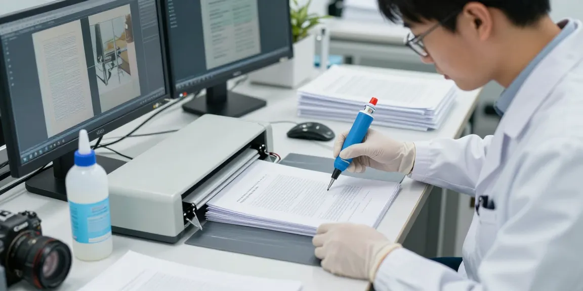 Dịch vụ khôi phục tài liệu Bóc plastic đang minh họa cách loại bỏ lamination an toàn.