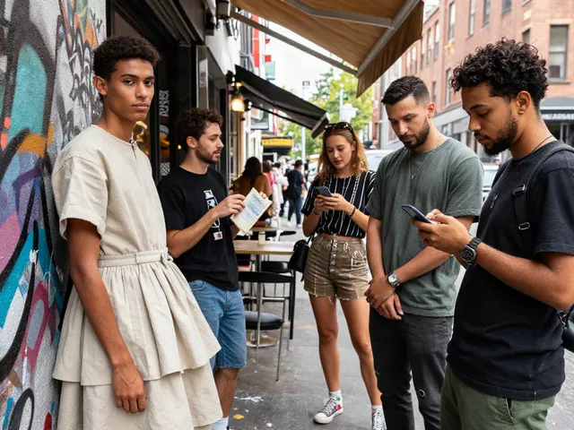 Stylish group showcasing ROKOK88 fashion in an urban setting, highlighting quality materials.
