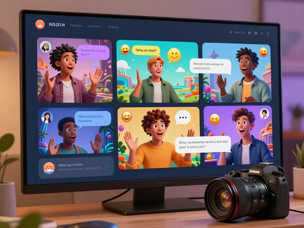 Engaging AI chat nsfw experience with diverse users and expressive characters.