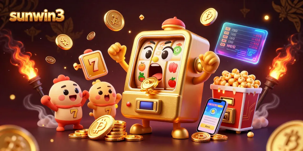 Experience thrilling jackpots with sunwin3's lively slot machines and vibrant crypto elements!