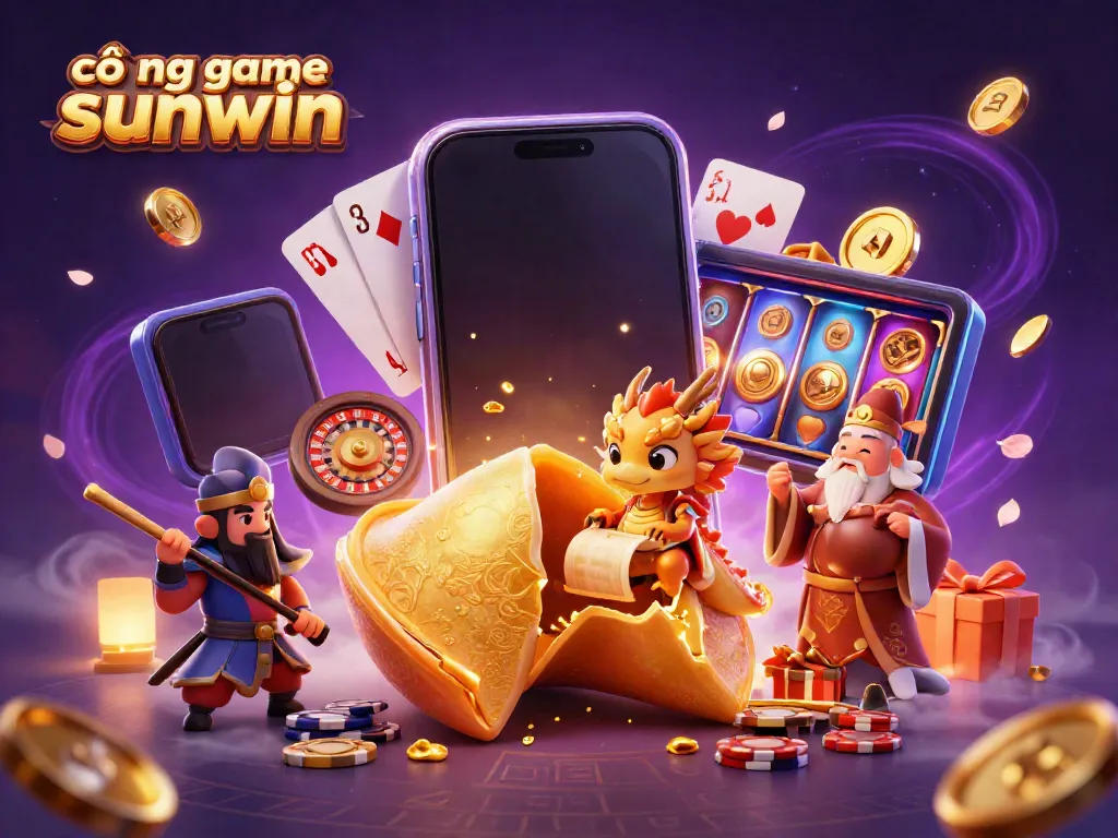 Experience the thrilling world of cổng game sunwin with captivating 3D elements celebrating gaming.