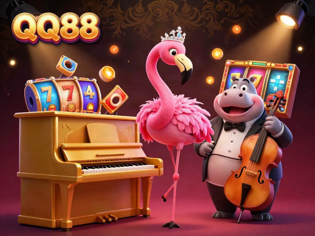 Experience exhilarating wins at QQ88 with engaging slot machines, featuring vibrant 3D animations and colorful jackpot elements.