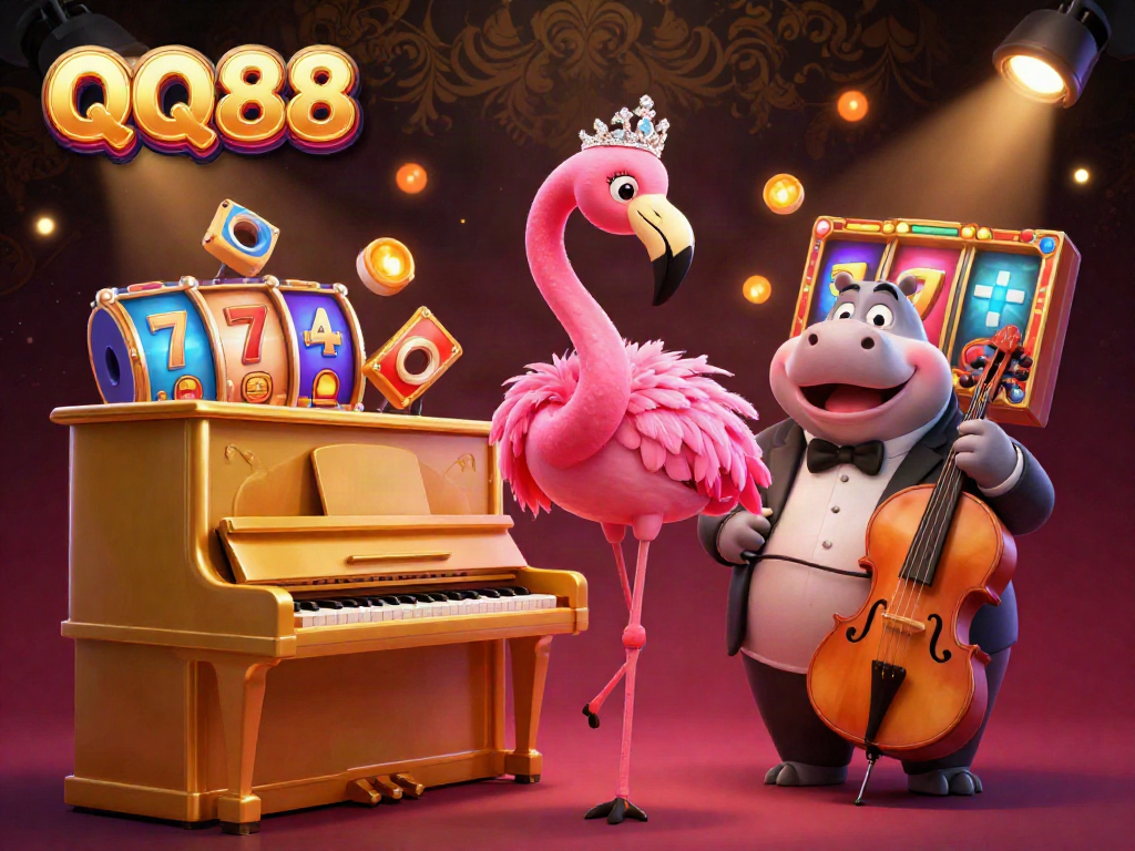 Experience exhilarating wins at QQ88 with engaging slot machines, featuring vibrant 3D animations and colorful jackpot elements.